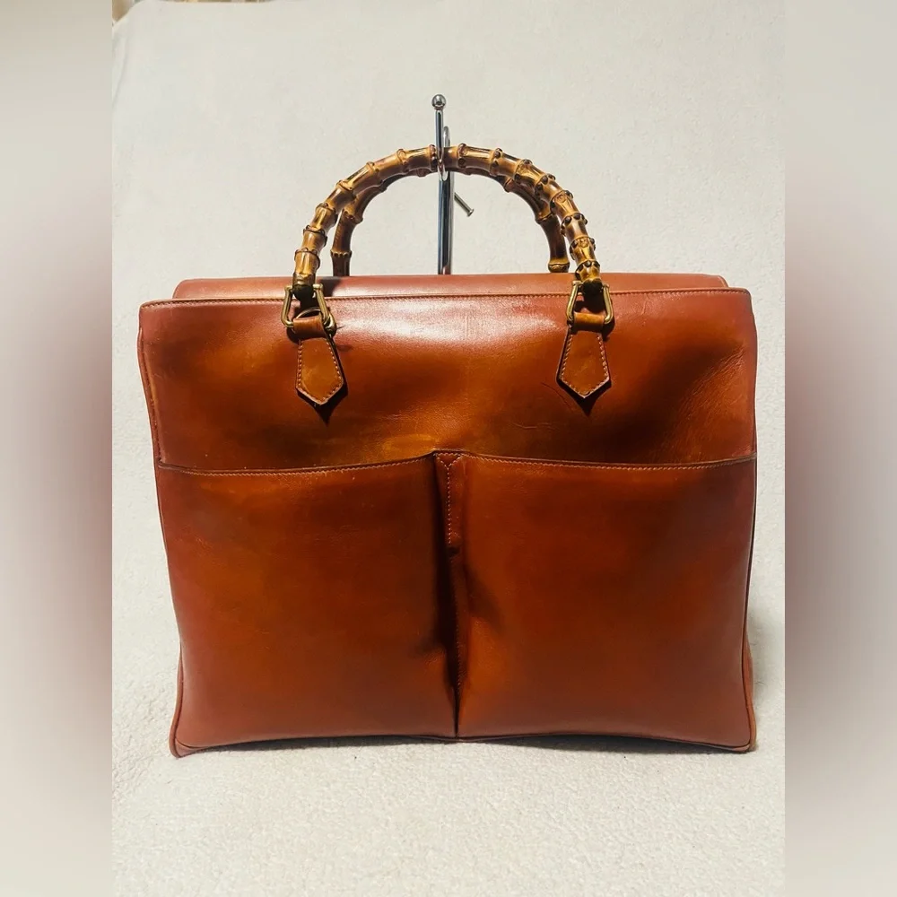 Gucci Bamboo Leather Tote/ Handbag - Picture 5 of 16